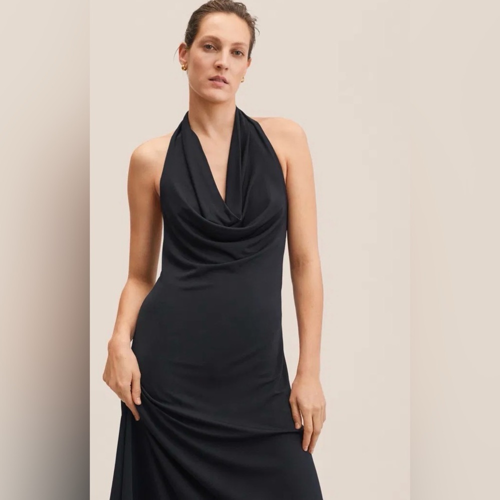Naked Wardrobe Elegant Black Halter Dress